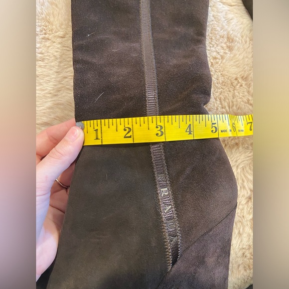 PRADA gently used knee high chocolate brown western boots size EU 37 US 6.5 - Picture 13 of 15